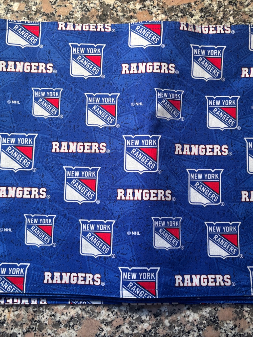 NHL New York Rangers Blue Red White Logo Fabric/Vinyl  Set of Four Placemats